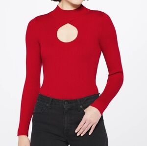 Dani Mock Neck Fitted Cut Out Sweater